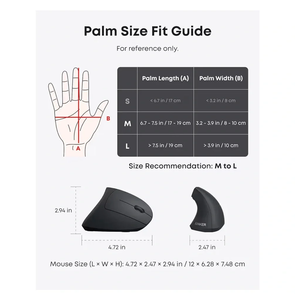 2 Anker Wireless Vertical Ergonomic Optical Mouse